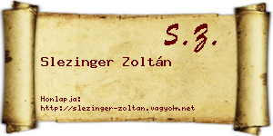 Slezinger Zoltán névjegykártya